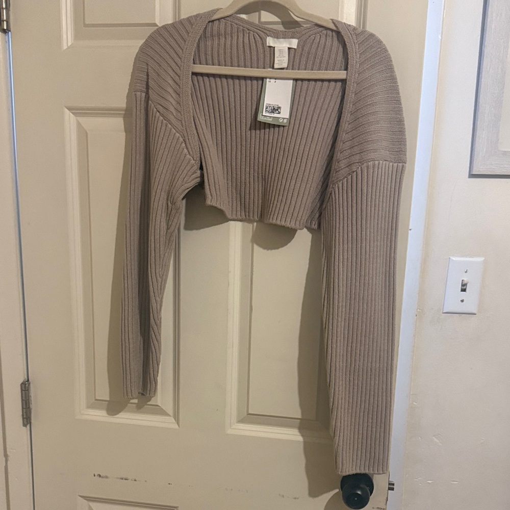H&M Tan Ribbed Cardigan